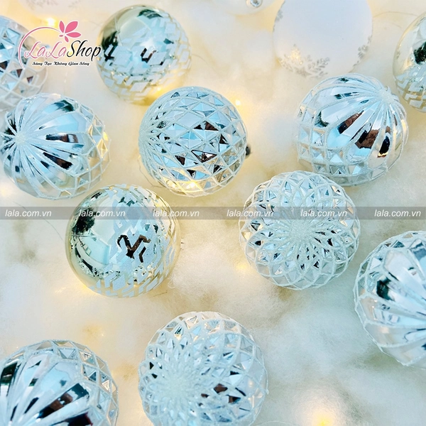 Hộp quả châu 36 trái 8cm  đủ loại nhiều màu trang trí Noel 252