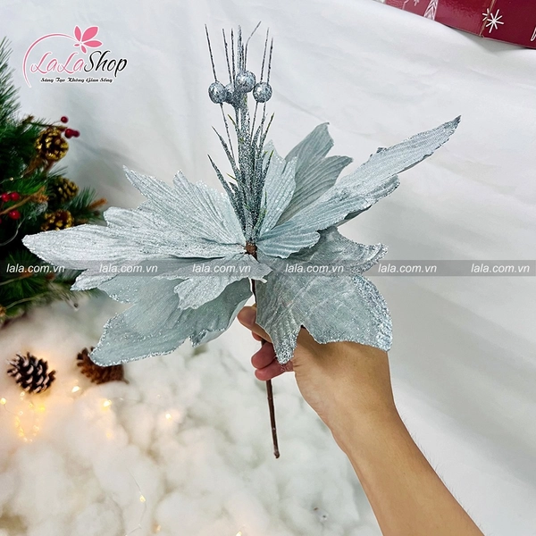 Bông hoa trạng nguyên to 30cm cao cấp trang trí noel 051