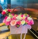 Giỏ hoa sáp để bàn sắc hồng rực rỡ thanh xuân mẫu 832