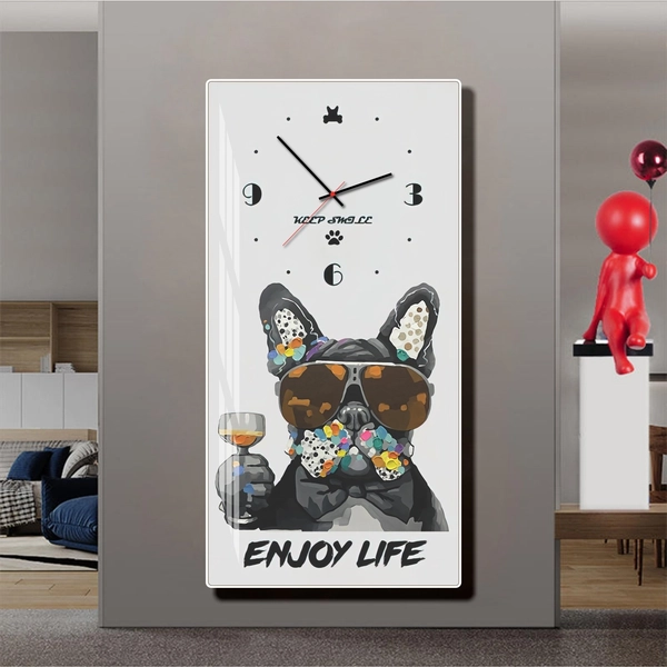 Tranh đồng hồ treo tường enjoy life