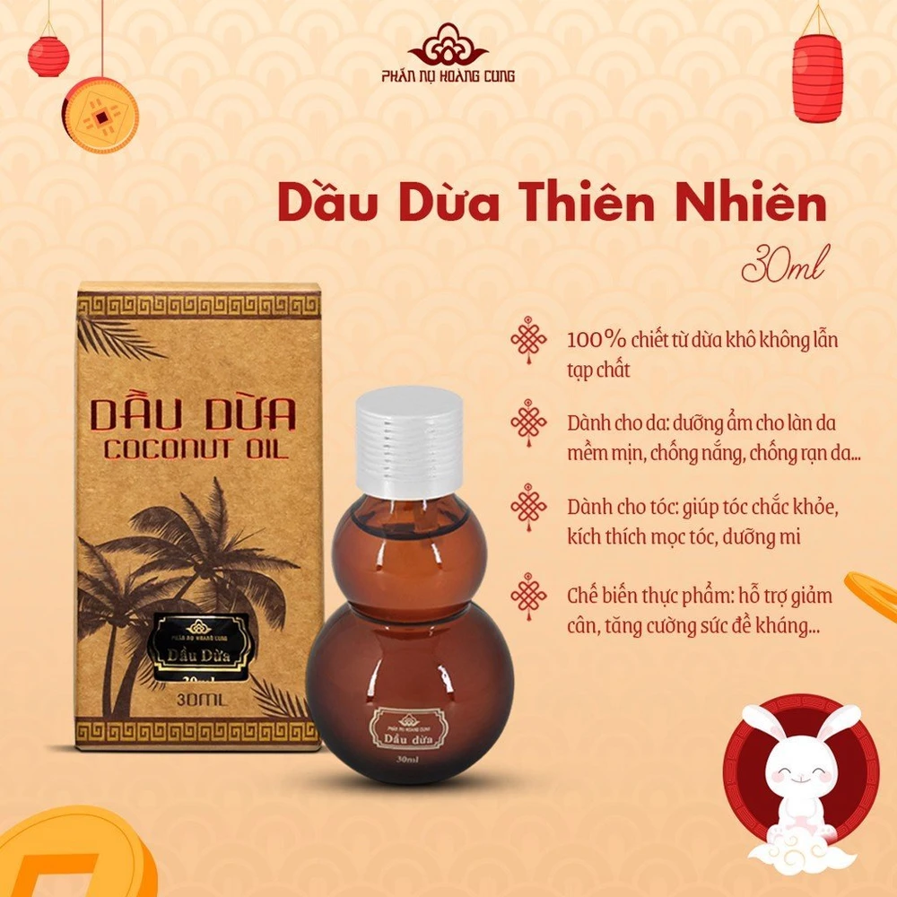 Dầu dừa nguyên chất - Phấn nụ hoàng cung 30ml 100ml