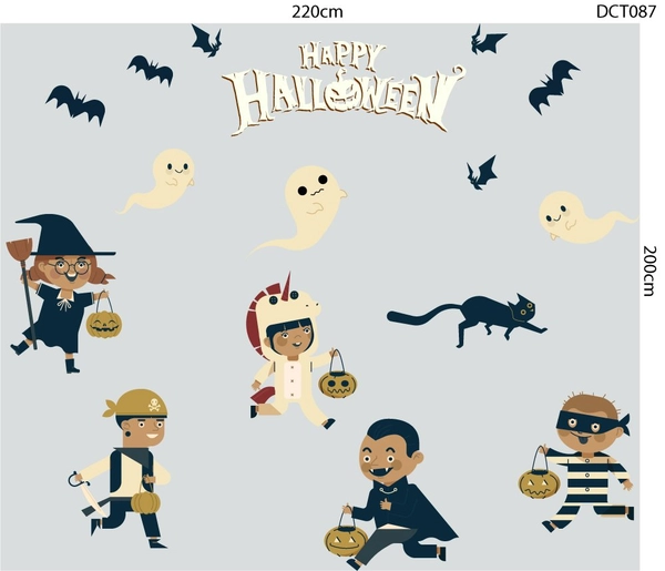 Combo Decal trang trí Halloween lễ hội bóng ma