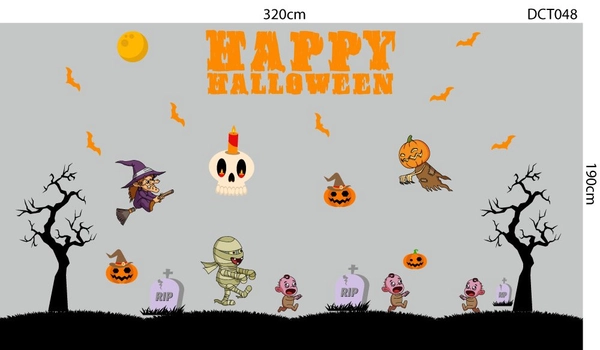 Decal Trang Trí Halloween Rùng Rợn Combo 12
