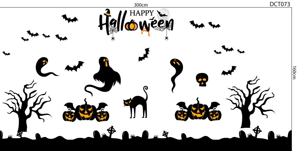 Decal trang trí Happy Halloween combo 2
