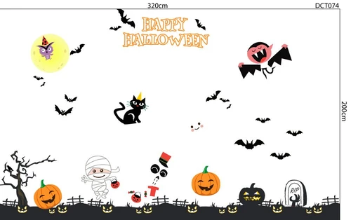 Decal trang trí Happy Halloween combo 3