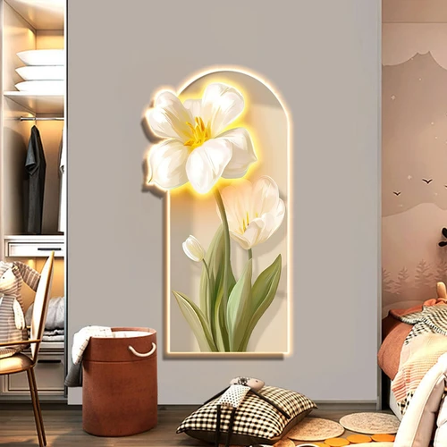 Tranh đèn Led tráng gương trang trí phòng khách mẫu 234