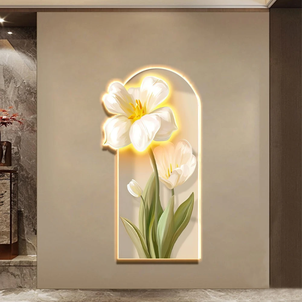 Tranh đèn Led tráng gương trang trí phòng khách mẫu 234