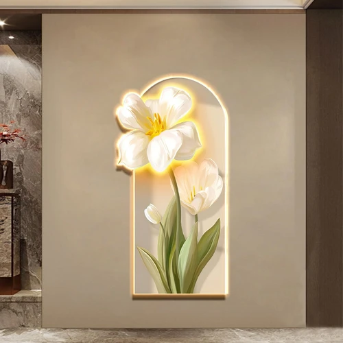 Tranh đèn Led tráng gương trang trí phòng khách mẫu 234