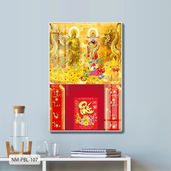 Lịch Tết Tranh Tráng Gương Treo Tường Thần Tài May Mắn Tài Lộc