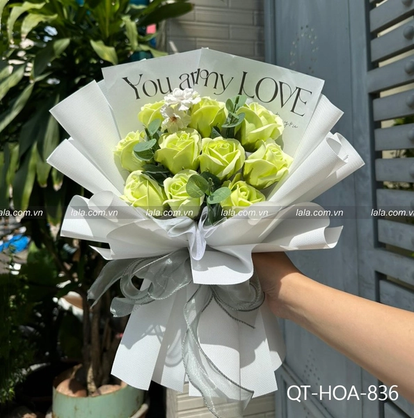 Bó hoa hồng sáp thơm 11 bông mẫu mới 836