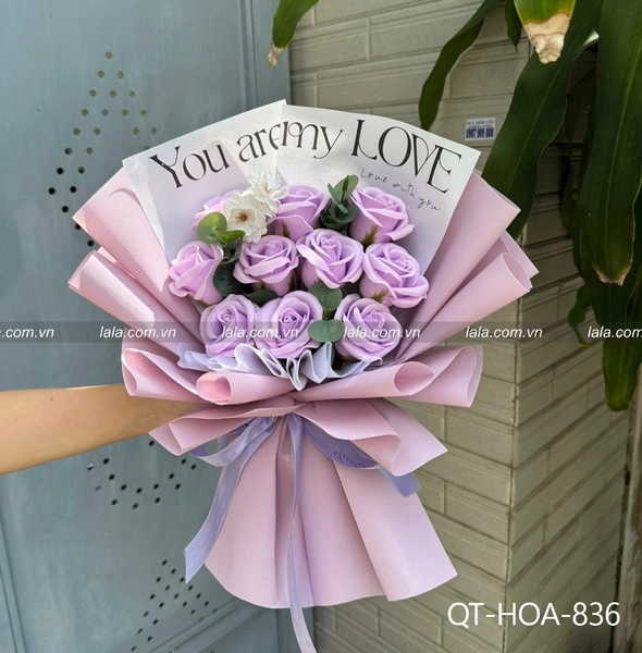 Bó hoa hồng sáp thơm 11 bông mẫu mới 836