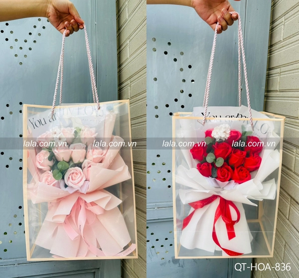 Bó hoa hồng sáp thơm 11 bông mẫu mới 836