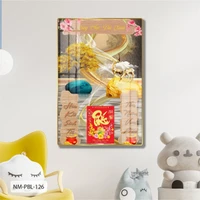 Lịch Tết Tranh Tráng Gương Treo Tường Đôi Hươu Vàng Nghệ Thuật Mẫu 2