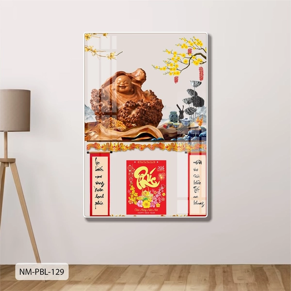 Lịch Tết Tranh Tráng Gương Treo Tường Phật Di Lặc Tài Lộc