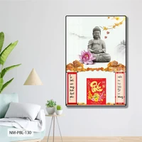 Lịch Tết Tranh Tráng Gương Treo Tường Tượng Phật Và Sen Hồng Nở Rộ