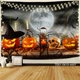 Tranh Vải Halloween Treo Tường Ánh Trăng Và Bí Ngô Ma Quái