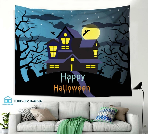 Tranh Vải Halloween Treo Tường Happy Halloween Mẫu 1