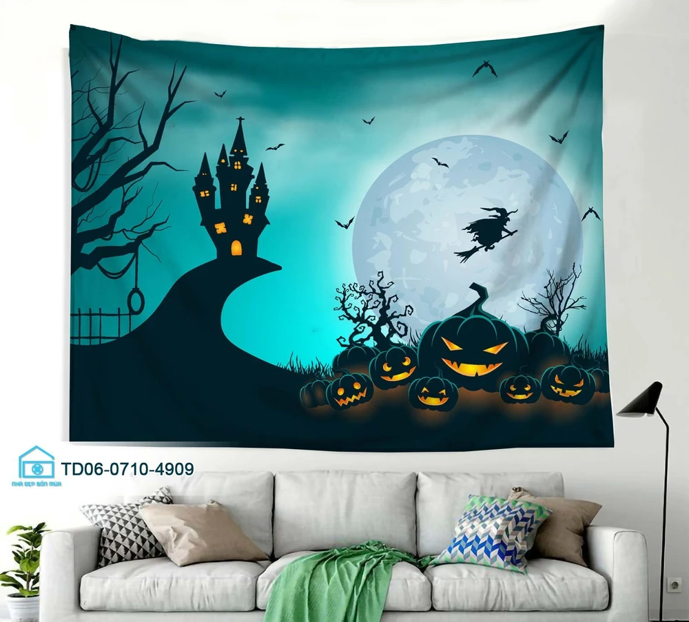 Tranh Vải Halloween Treo Tường Thành Phố Ma