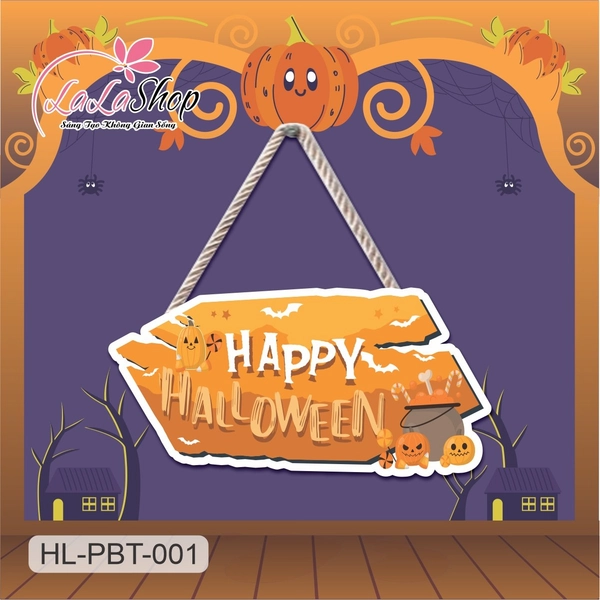 Bảng Treo Cửa Trang Trí Halloween 50x25cm