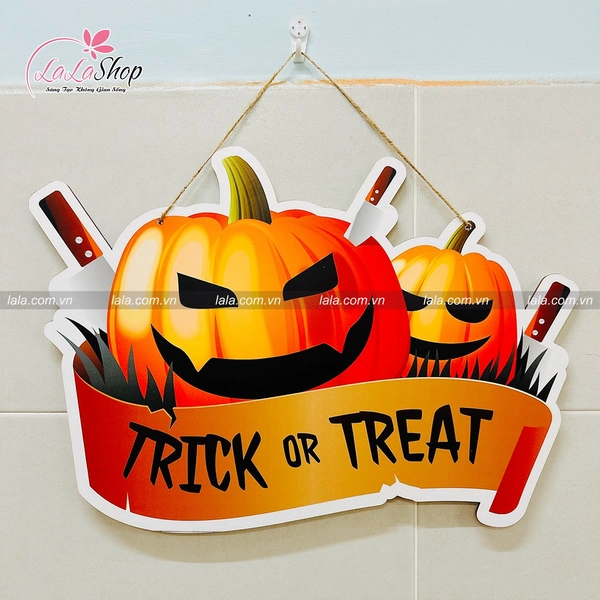 Bảng Treo Cửa Trang Trí Halloween Hình Con Dơi 50x35cm