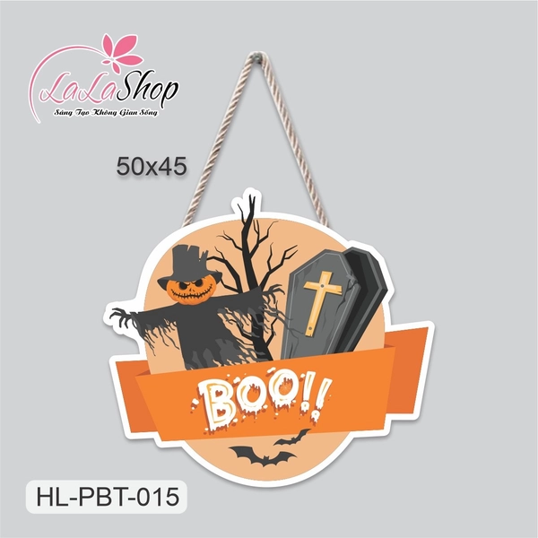 Bảng Treo Cửa Trang Trí Halloween Hình Thần Chết 50x45cm
