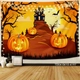 Tranh Vải Halloween Treo Tường Bí Ngô Và Ngôi Nhà Ma