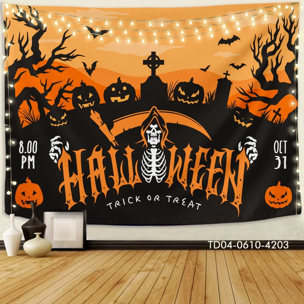 Tranh Vải Halloween Treo Tường Happy Halloween Trick Or Treat