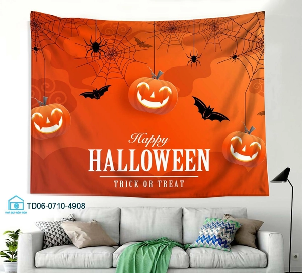 Tranh Vải Halloween Treo Tường Happy Halloween Trick Or Treat