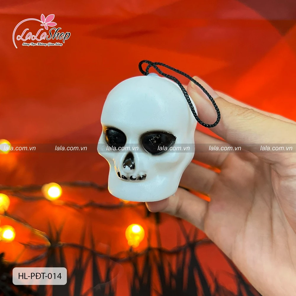 Set 10 Đồ treo trang trí Halloween Đầu Lâu Trắng Size Nhỏ