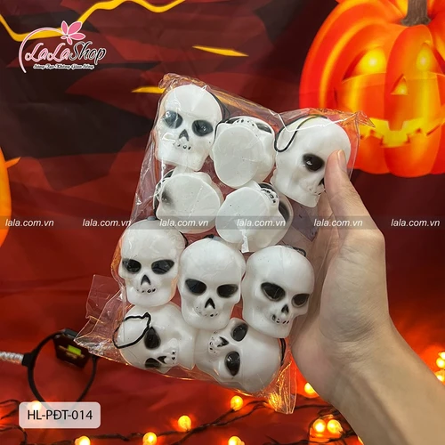 Set 10 Đồ treo trang trí Halloween Đầu Lâu Trắng Size Nhỏ