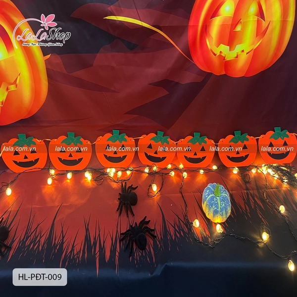Đồ treo trang trí Halloween Dây Treo Bí Ngô 2m4