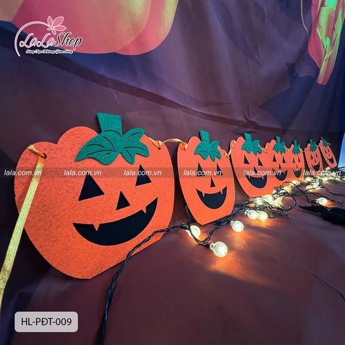 Đồ treo trang trí Halloween Dây Treo Bí Ngô 2m4