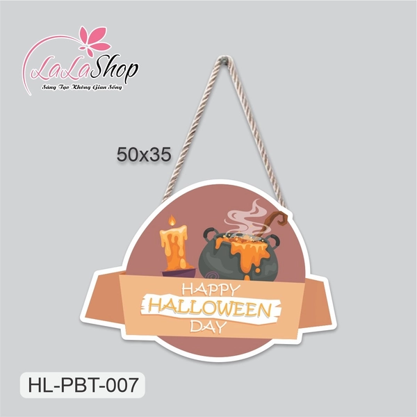 Bảng Treo Cửa Trang Trí Halloween Hình Nến 50x35cm