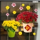 Decal Trang Trí Tết Chậu Hoa Cúc