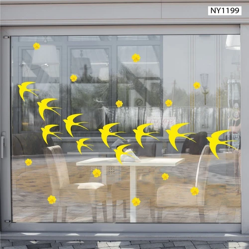 Combo Decal Trang Trí Tết Én Vàng Bay Lượn Mừng Xuân Mới Bính Ngọ