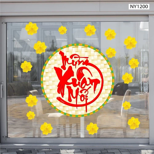 Combo Decal Trang Trí Tết Én Vàng Bay Lượn Mừng Xuân Mới Bính Ngọ