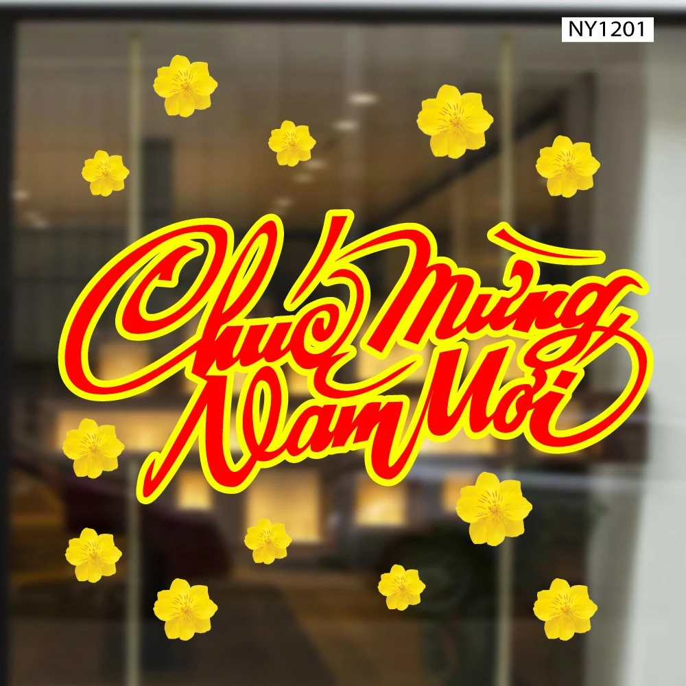 Decal Trang Trí Tết Giáp Thìn Chúc Mừng Năm Mới