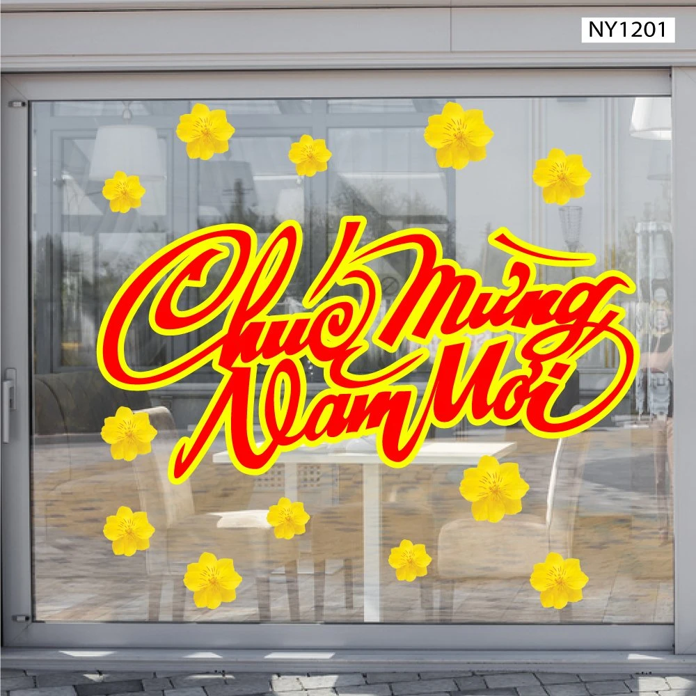 Decal Trang Trí Tết Giáp Thìn Chúc Mừng Năm Mới