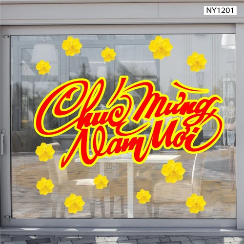 Decal Trang Trí Tết Giáp Thìn Chúc Mừng Năm Mới