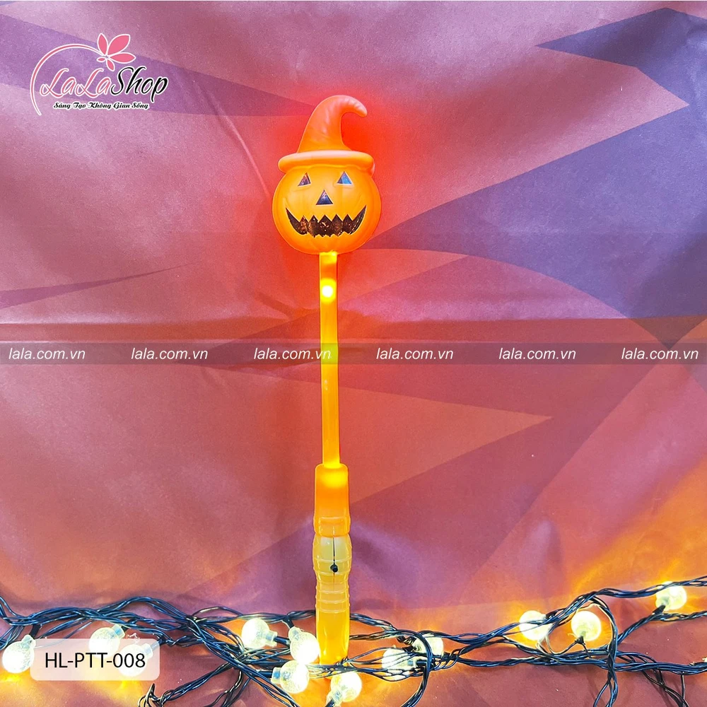 Phụ Kiện Trang Trí Halloween Gậy Phép Thuật Bí Ngô Có Đèn