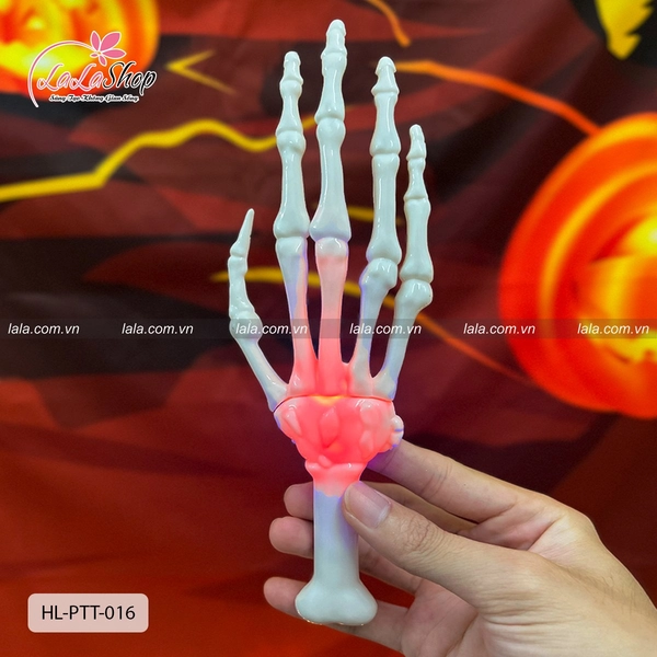 Xương bàn tay trắng toát có đèn Phụ kiện trang trí Halloween 016