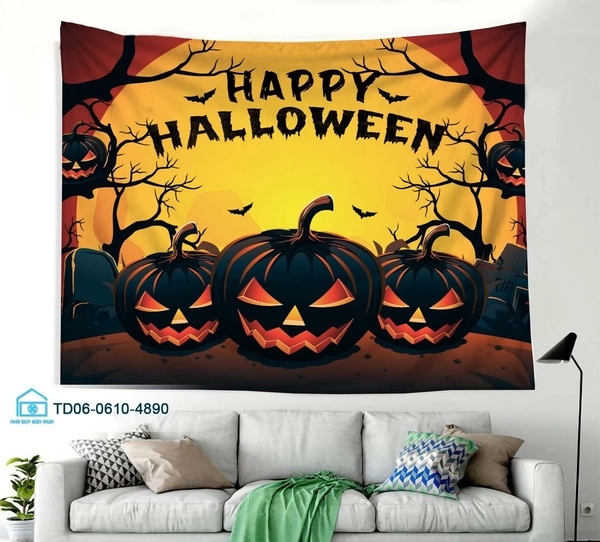 Tranh Vải Halloween Treo Tường Happy Halloween Mẫu 1