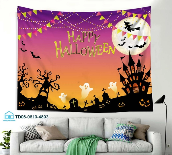 Tranh Vải Halloween Treo Tường Happy Halloween Mẫu 1