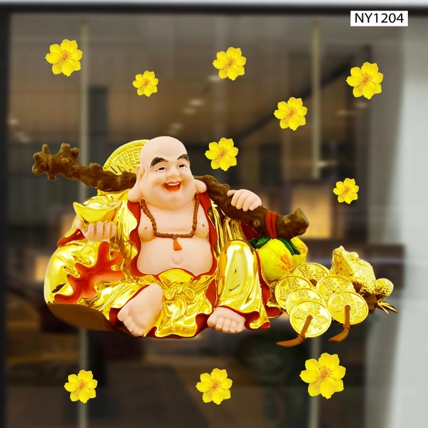 Decal Trang Trí Tết Phật Di Lặc Tài Lộc