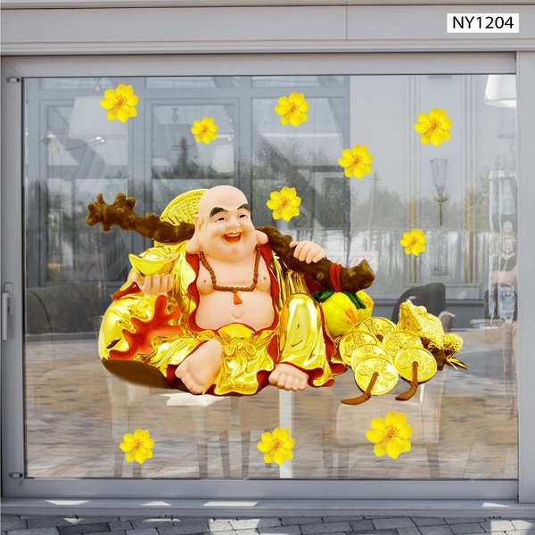 Decal Trang Trí Tết Phật Di Lặc Tài Lộc