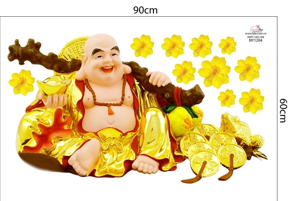 Decal Trang Trí Tết Phật Di Lặc Tài Lộc