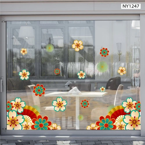 Decal Trang Trí Tết Chân Tường Hoa Khoe Sắc Đón Xuân