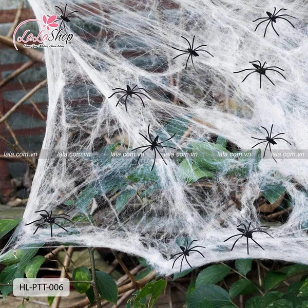 Phụ Kiện Trang Trí Halloween Tơ Nhện Và Cặp Nhện Đen