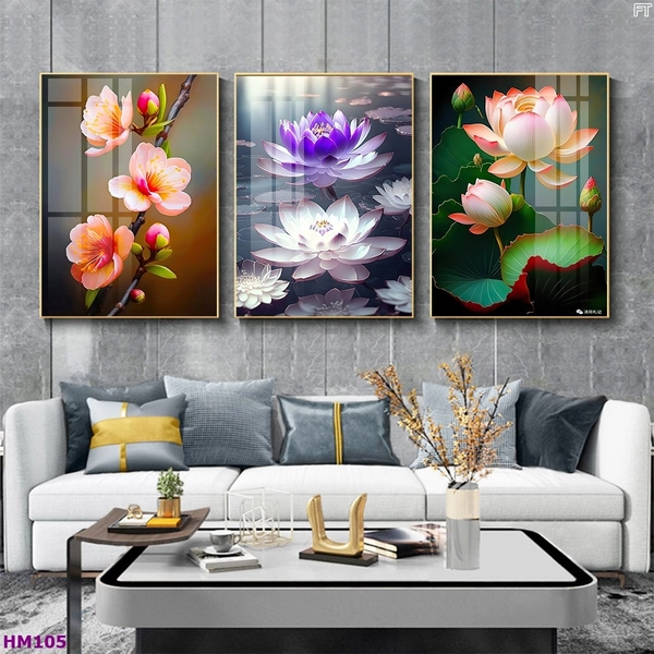 Tranh Treo Tường Nghệ Thuật Hoa Đa Sắc Mẫu 1