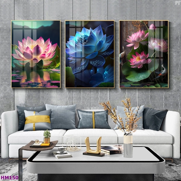 Tranh Treo Tường Hoa Sen Nghệ Thuật Tinh Tế